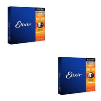 Kit 2 Encordoamentos Guitarra 009 Elixir Super Light Nanoweb 12002 Made in USA