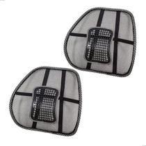 kit 2 Encosto Lombar Ortopédico de Cadeira Escritório Banco de Carro Apoio Corretor Postural Ergonômico Cor:Preto
