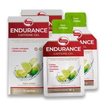 Kit 2 Endurance Caffeine Gel Vitafor Caixa 12 Sachês Limão