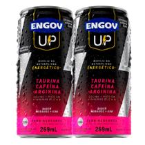 Kit 2 Energético Engov UP Taurina Cafeína e Arginina Sabor Morango e Kiwi Zero Açúcares 269ml