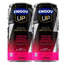 Kit 2 Energético Engov Up Taurina, Cafeína e Arginina Sabor Morango e Kiwi Zero Açúcares 269ml