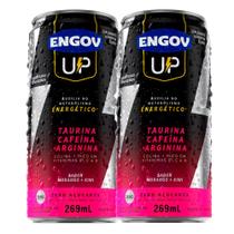 Kit 2 Energético Engov Up Taurina, Cafeína e Arginina Sabor Morango e Kiwi Zero Açúcares 269ml