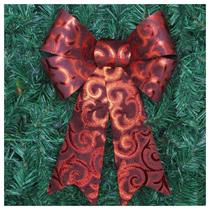 Kit 2 Enfeite árvore Natal Laço Vermelho Camurça 31 Cm Kit 2 Enfeite árvore Natal Laço Vermelho Camurça 31 Cm