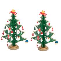 Kit 2 Enfeite de Madeira Arvore de Natal 24,5 cm Kit 2 Enfeite de Madeira Arvore de Natal 24,5 cm