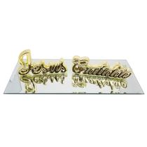 Kit 2 Enfeite Mesa Pequeno Palavra Decorativa Jesus Gratidão Artigo Religioso Mini Estatueta Letra Escultura Presentes