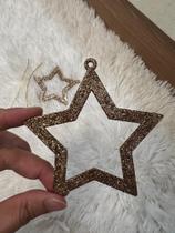 kit 2 enfeite pendente natal estrela 9cm(NTA15201) kit 2 enfeite pendente natal estrela 9cm(NTA15201)