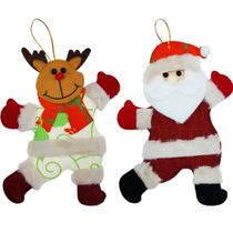 Kit 2 Enfeites Árvore De Natal Papai Noel E Rena Natalino Kit 2 Enfeites Árvore De Natal Papai Noel E Rena Natalino