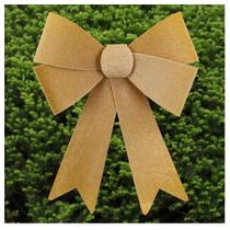 Kit 2 Enfeites Árvore Natal Laço Dourado Veludo 27cm Kit 2 Enfeites Árvore Natal Laço Dourado Veludo 27cm