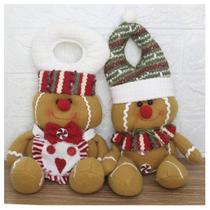 Kit 2 Enfeites De Porta Maçaneta Natal Biscoito Natalino