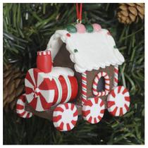 Kit 2 Enfeites Pendentes Para Árvore De Natal Trem Iluminado 9cm Kit 2 Enfeites Pendentes Para Árvore De Natal Trem Iluminado 9cm