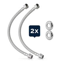 Kit 2 Engate Flexivel Rabicho Alta Vazão Inox Mf 40cm Kit 2 Engate Flexivel Rabicho Alta Vazão Inox Mf 40cm