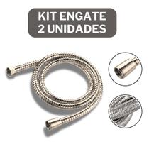 Kit 2 Engate Flexível Trançado Aço Inox 30cm Quente Fria Kit 2 Engate Flexível Trançado Aço Inox 30cm Quente Fria