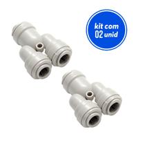 kit 2 Engate Rápido Dmfit Y Tubo 3/8 Saída 2 Vias Tubo 3/8 kit 2 Engate Rápido Dmfit Y Tubo 3/8 Saída 2 Vias Tubo 3/8