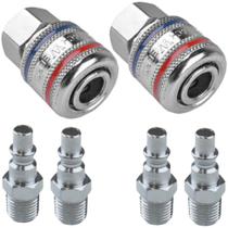 Kit 2 Engate Rápido Fêmea 1/4 Pinos Engate Macho 1/4 Kit 2 Engate Rápido Fêmea 1/4 Pinos Engate Macho 1/4