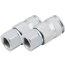 Kit 2 engate rapido femea 1/4"x1/4" esfera vonder