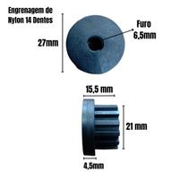 Kit 2 Engrenagem De Nylon 14 Dentes Motor Churrasqueira Gira Kit 2 Engrenagem De Nylon 14 Dentes Motor Churrasqueira Gira