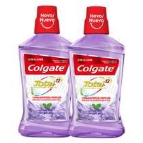 Kit 2 Enxaguante Bucal Colgate Total 12 Anti Tartar Sem Álcool 500ml