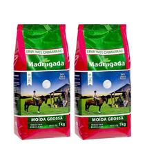 Kit 2 Erva Mate Moída Grossa Madrugada 1Kg Gaúcho Chimarrão