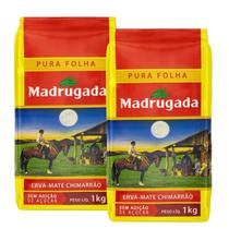 Kit 2 Erva Mate Pura Folha 1Kg Madrugada - Chimarrão Gaucho