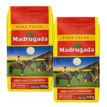 Kit 2 Erva Mate Pura Folha 500g Madrugada - Chimarrão Gaúcho
