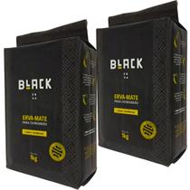 Kit 2 Ervas Mate Chimarrão Black Erva Moagem Fina 1 Kg Tradicional Sem Glúten Sem Lactose
