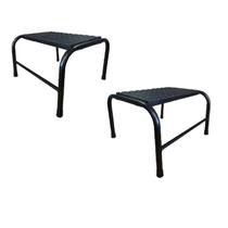 Kit 2 Escadinha Para Maca 1 Degrau Esmaltada Preta Medcombo Kit 2 Escadinha Para Maca 1 Degrau Esmaltada Preta Medcombo