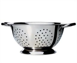 Kit 2 Escorredores De Aço Inoxidável De Macarrão e Massas 24cm