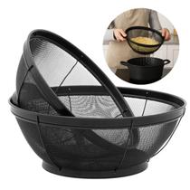 Kit 2 Escorredores de Arroz Macarrão Inox Black Médio e Grande Mimo Style Kit 2 Escorredores de Arroz Macarrão Inox Black Médio e Grande Mimo Style