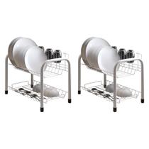 Kit 2 Escorredores de Louças Beliche Isabela com Porta Copos Branco