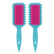 Kit 2 Escova de Cabelo Fitagem Definidora de Cachos Ricca Flex Fita Curl Azul