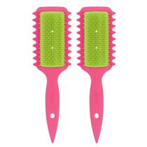 Kit 2 Escova de Cabelo Fitagem Definidora de Cachos Ricca Flex Fita Curl Rosa