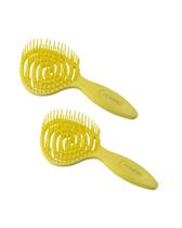 Kit 2 Escova De Cabelo Flexível Pirulito Com Cheirinho Abacaxi Profissional Dompel Kit 2 Escova De Cabelo Flexível Pirulito Com Cheirinho Abacaxi Profissional Dompel