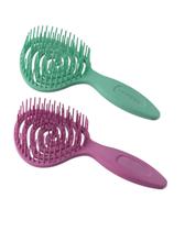 Kit 2 Escova De Cabelo Flexível Pirulito Com Cheirinho Uva e Maça Verde Profissional Dompel
