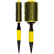 Kit 2 Escova De Cabelo Térmica Em Cerâmica Premium Marco Boni Com Cerdas Duplas De Javali P GG