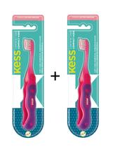 Kit 2 Escova De Dente Infantil Kess Compact Kids Extra Macia