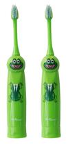 Kit 2 Escova Dental Elétrica Infantil Sapo Verde -techline Kit 2 Escova Dental Elétrica Infantil Sapo Verde -techline