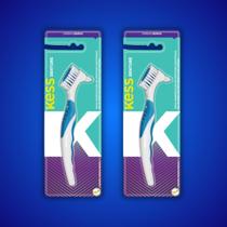 Kit 2 Escova Dental Para Próteses e Dentaduras Denture Kess Kit 2 Escova Dental Para Próteses e Dentaduras Denture Kess