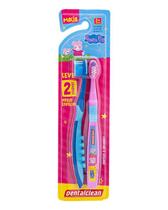 Kit 2 escova dental peppa pig macia - 3 anos+ - dentalclean