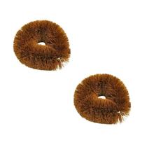 Kit 2 Escova Japonesa Fibra Natural De Coco Média Limpeza