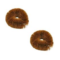 Kit 2 Escova Japonesa Fibra Natural De Coco Média P/ Limpeza