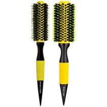 Kit 2 Escova Marco Boni Térmica Em Cerâmica Premium Cabelo Profissional Com Cerdas Duplas De Javali