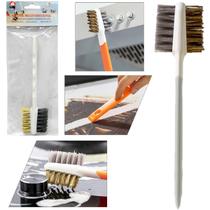Kit 2 Escovas De Aço Para Limpar Grelha De Churrasco Limpeza