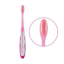 Kit 2 Escovas Dentais Cabo Dobrável Cerdas Macias Rosa Kess