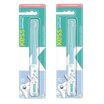 Kit 2 Escovas Dentais Infantil 0 a 6 meses Kess Azul