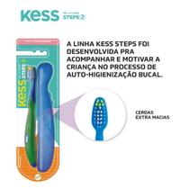 Kit 2 Escovas Dentais Infantil Kit Steps Kess Rosa