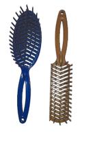 Kit 2 Escovas Desembaraçar Rígidas Oval E Reta Jacaré Kit 2 Escovas Desembaraçar Rígidas Oval E Reta Jacaré