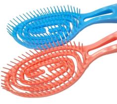 Kit 2 escovas flex de cabelo oval portátil