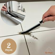 Kit 2 Escovas Multiuso para Limpeza de Fendas Cantos e Frestas de Janela Praticidade na Limpeza