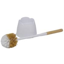 Kit 2 Escovas Sanitárias Limpa Vaso Privada Banheiro Cabo Bambú