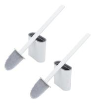 Kit 2 Escovas Silicone Vaso Sanitário Base Banheiro Lavabo Kit 2 Escovas Silicone Vaso Sanitário Base Banheiro Lavabo